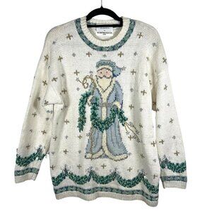 Marisa Christina Vintage Christmas Knitted Sweater Size L‎ 1995 Collection